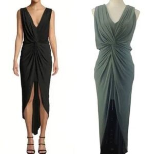 Misa Elegant Olive Green Dress